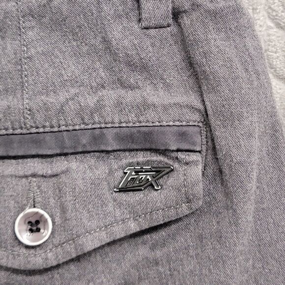 Fox Racing Shorts Mens 32* Gray Embroidered Logo Casual Chino 9" - Picture 9 of 11